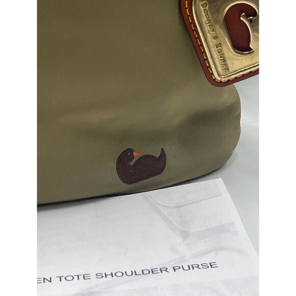 Dooney & Bourke Authenticated Victoria Handbag Olive Green pink Nylon Bag - Picture 2 of 13